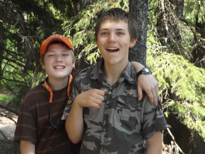 Nathanael and Nicholas having a good time during our picnic