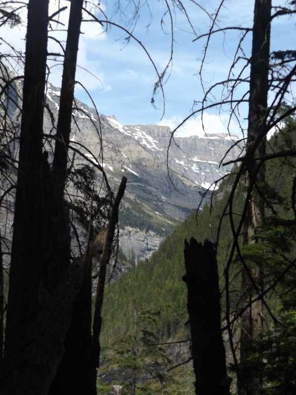 Glacier National Park as seen from the trail.
