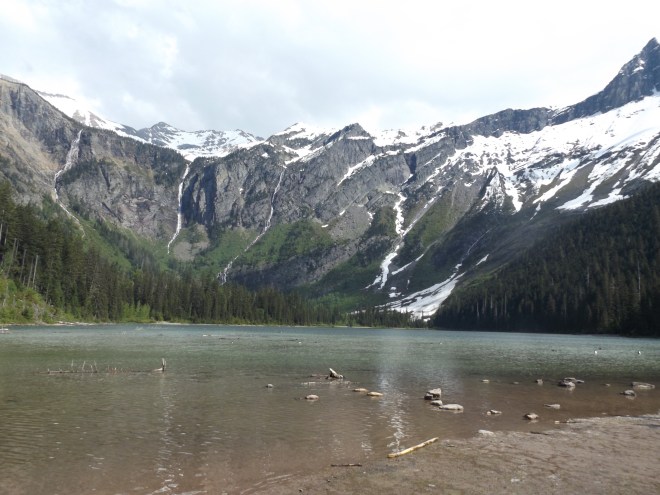 The three waterfalls at Avalanche Lake