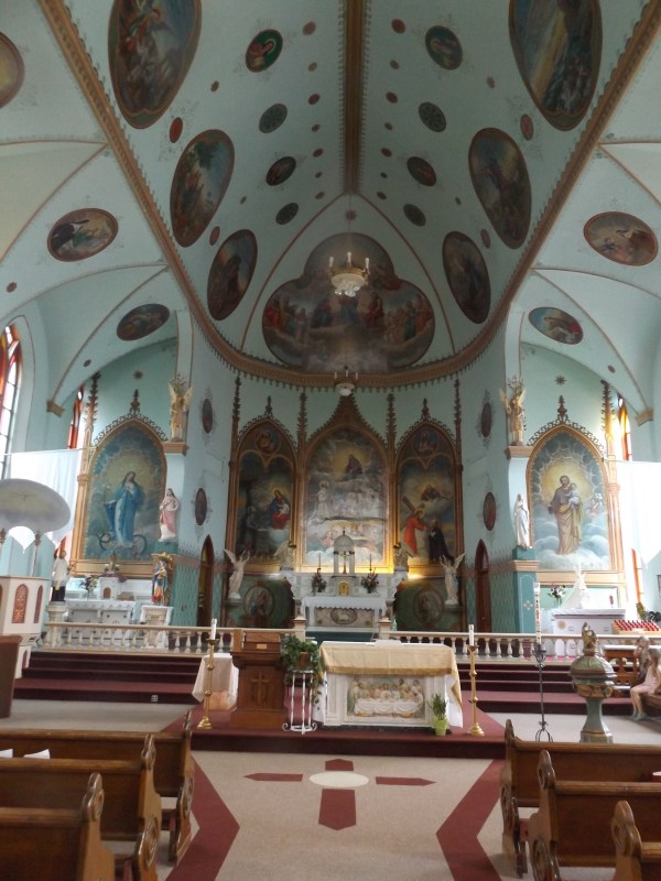 The inside of the church.