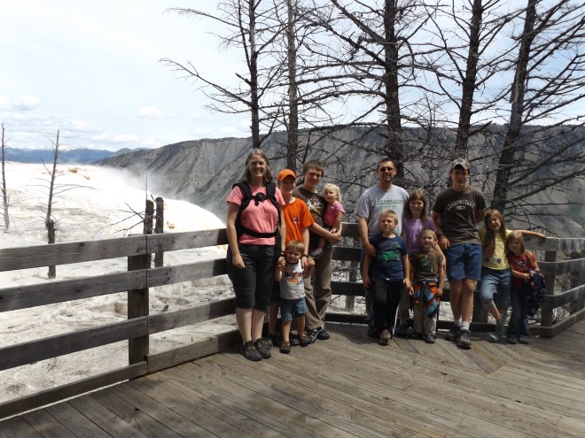 Our family at Mammoth Hot Springs